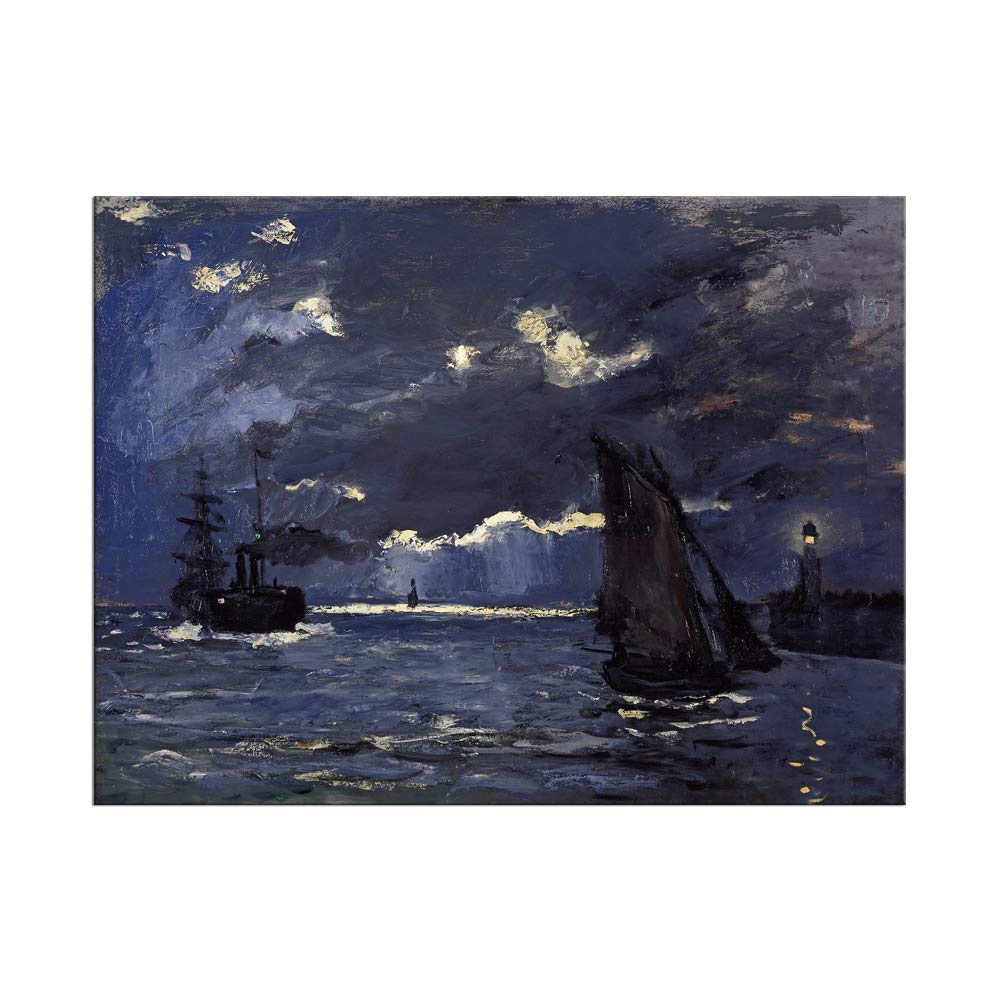 Amazon.co.jp: アートパネル 夜の海景風景画 フランス印象派の画家